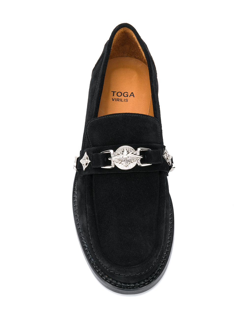 Shop Toga Virilis Western Strap Loafers In Black