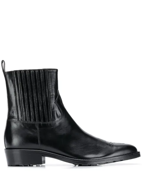 Click to view more detailed imagery on our partner's website Toga Virilis Topstitched Leather Chelsea Boots In Black