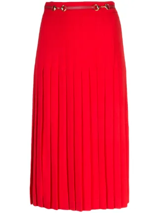 Gucci Pleated Wool Skirt Farfetch