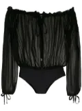 Amir Slama off-shoulder ruched body - Black