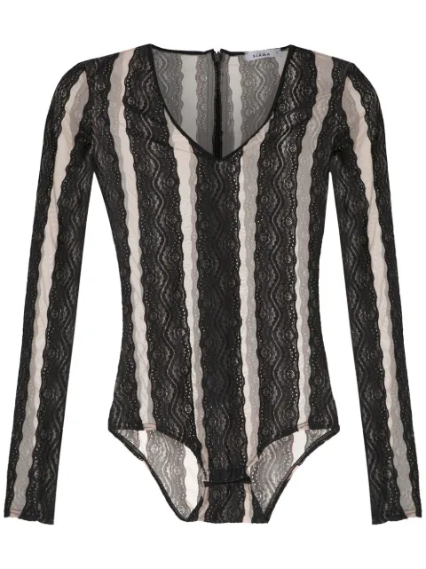 Amir Slama floral sheer panelled body