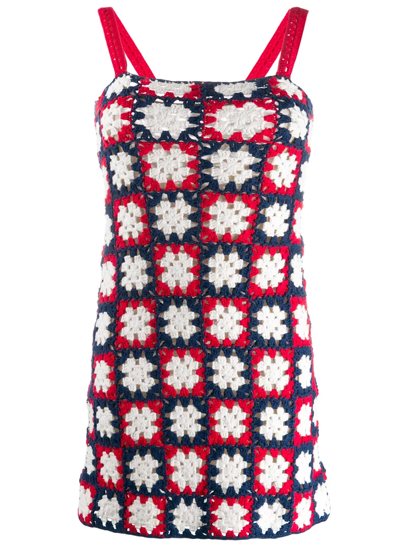 Staud Turbo crochet mini dress