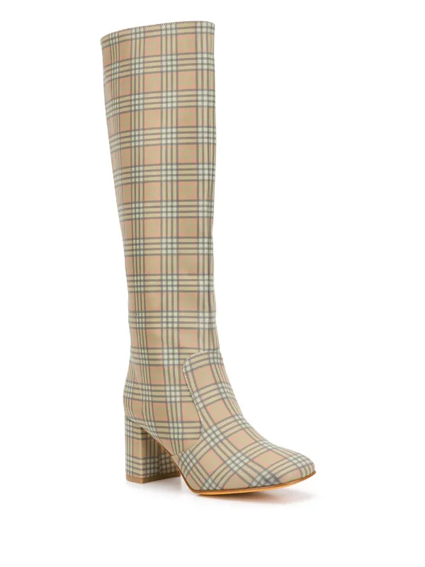 Maryam Nassir Zadeh Plaid Patterned Quality Plaid Knee High Boots