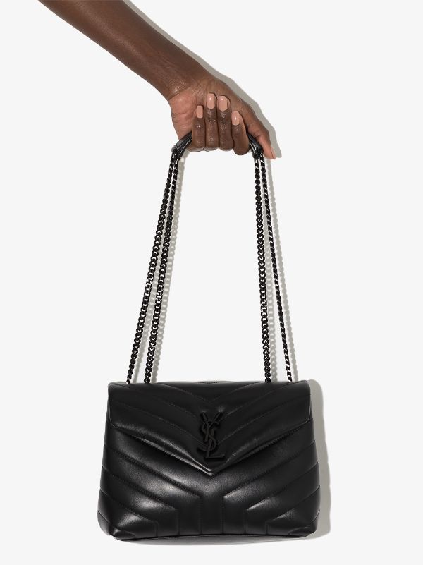 Saint Laurent Small Loulou Quilted Shoulder Bag - Black Size