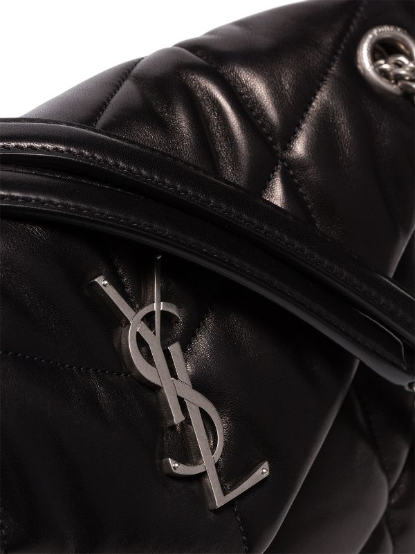 Saint Laurent Loulou Monogram YSL Small V-Flap Metallic Leather