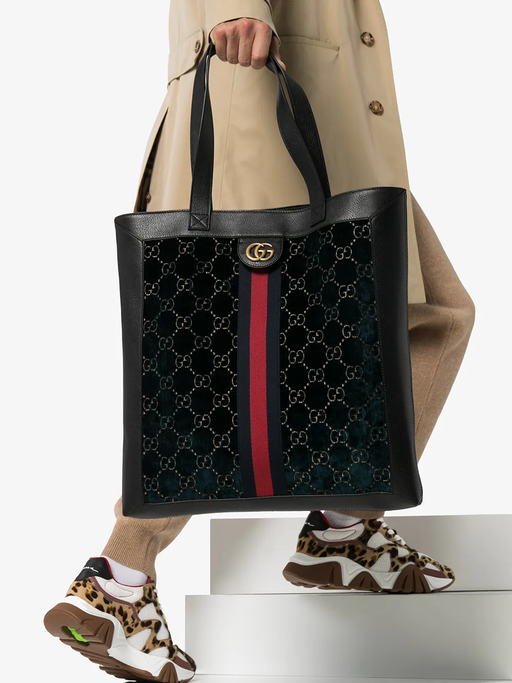 gucci velvet tote