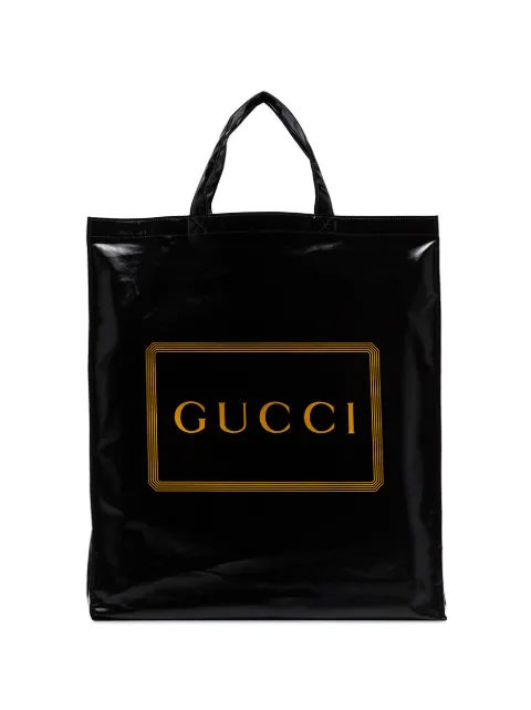 Click to view more detailed imagery on our partner's website Gucci Contrast Logo Tote Bag In 8288 Black