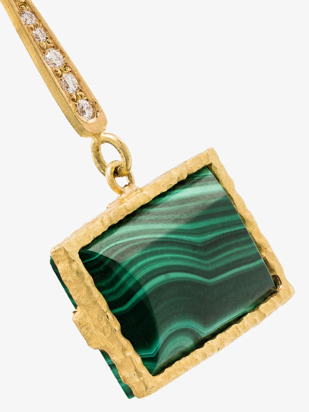 ORIT ELHANATI 18K YELLOW GOLD ROXY MALACHITE DIAMOND DROP EARRING,RG1042114037525
