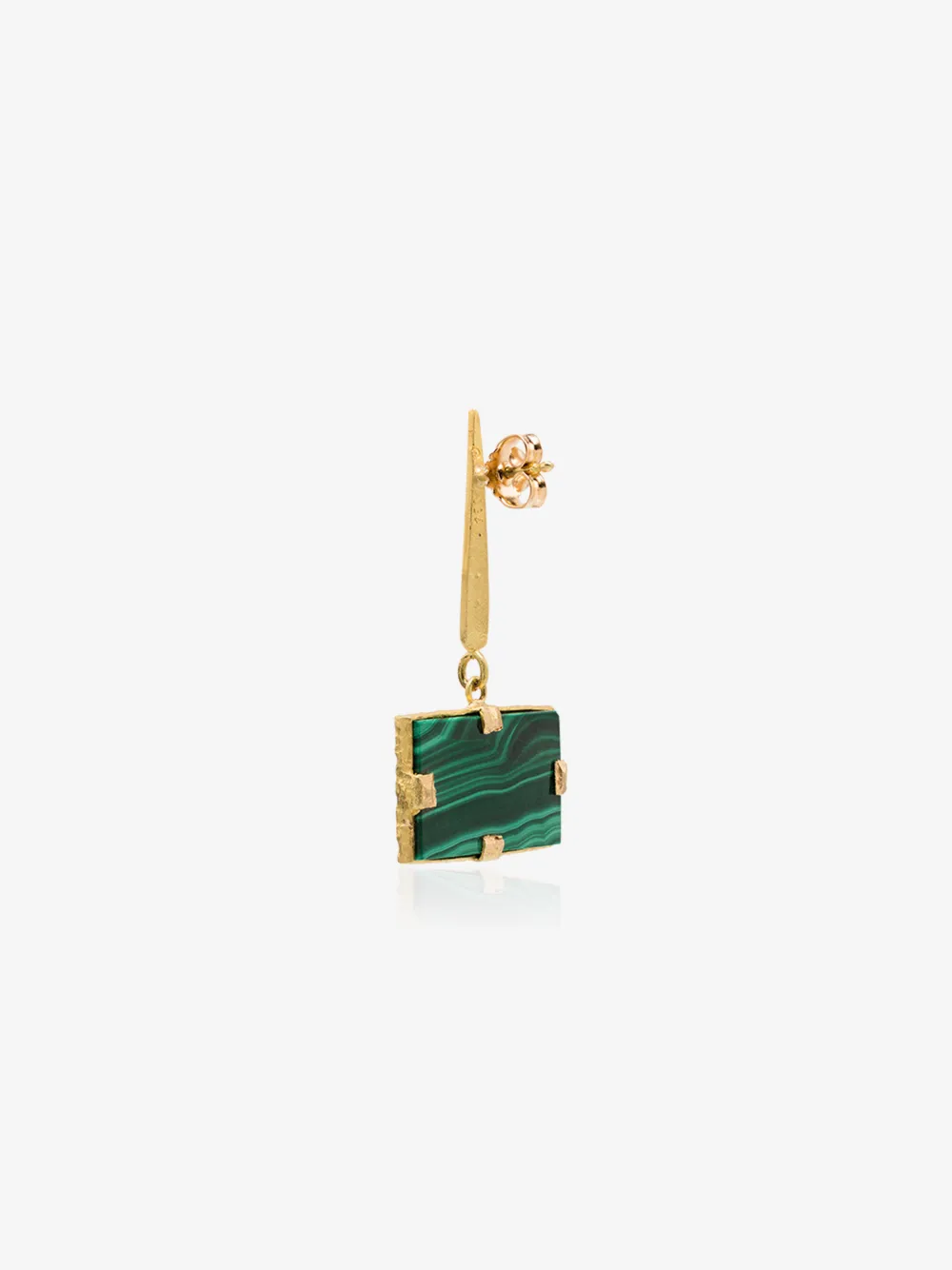 ORIT ELHANATI 18K YELLOW GOLD ROXY MALACHITE DIAMOND DROP EARRING,RG1042114037525