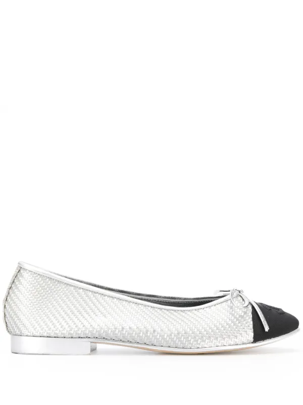 chanel slingback silver