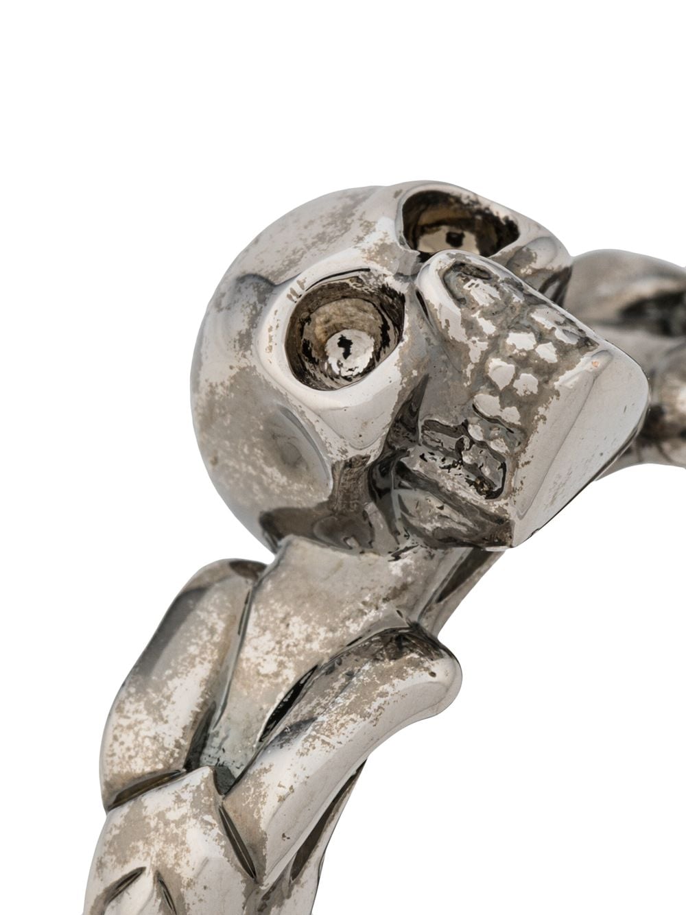  Alexander Mcqueen Skull-detail Braided Ring - Silver 