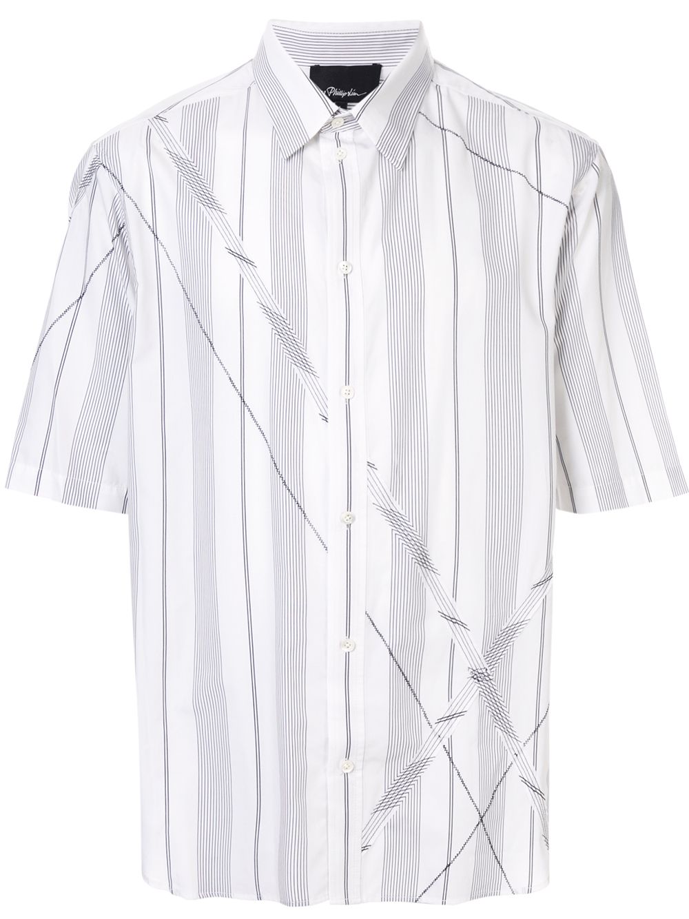 фото 3.1 phillip lim рубашка с короткими рукавами в технике пэчворк