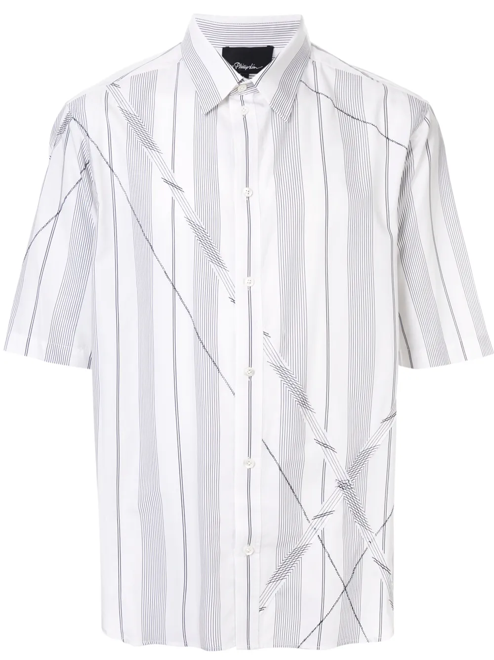 3.1 PHILLIP LIM ARGYLE PATCHWORK SHORT SLEEVE SHIRT