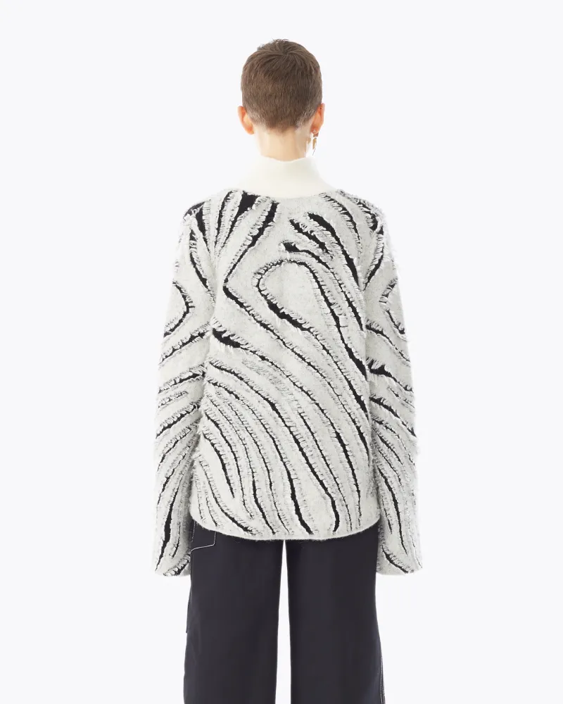 Zebra Fringe Turtleneck Sweater | 3.1 