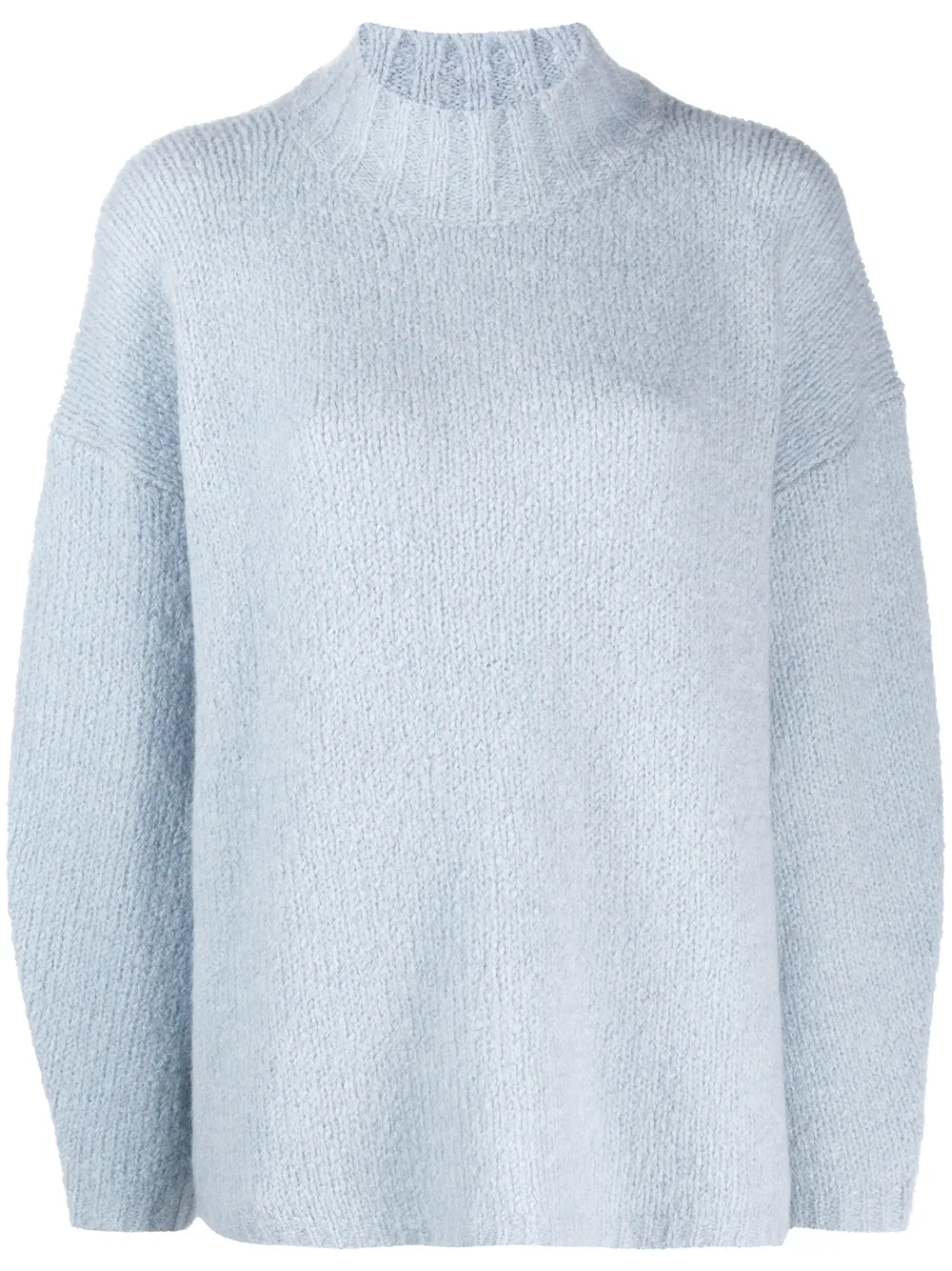 3.1 Phillip Lim Mock-neck Drop-shoulder Pullover Sweater In Blue