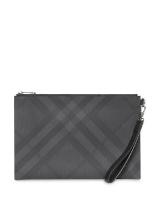 Burberry London Check And Leather Zip Pouch - Farfetch
