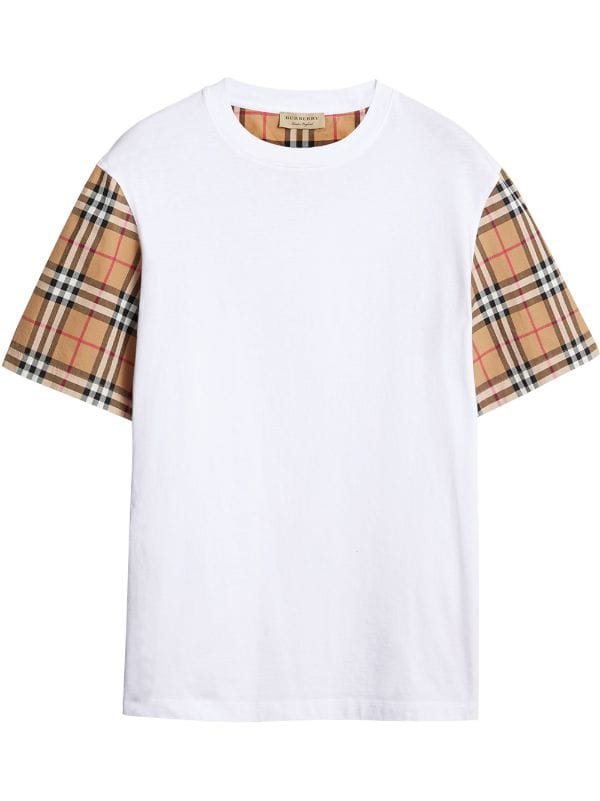 Burberry Vintage Check Sleeve Cotton T 