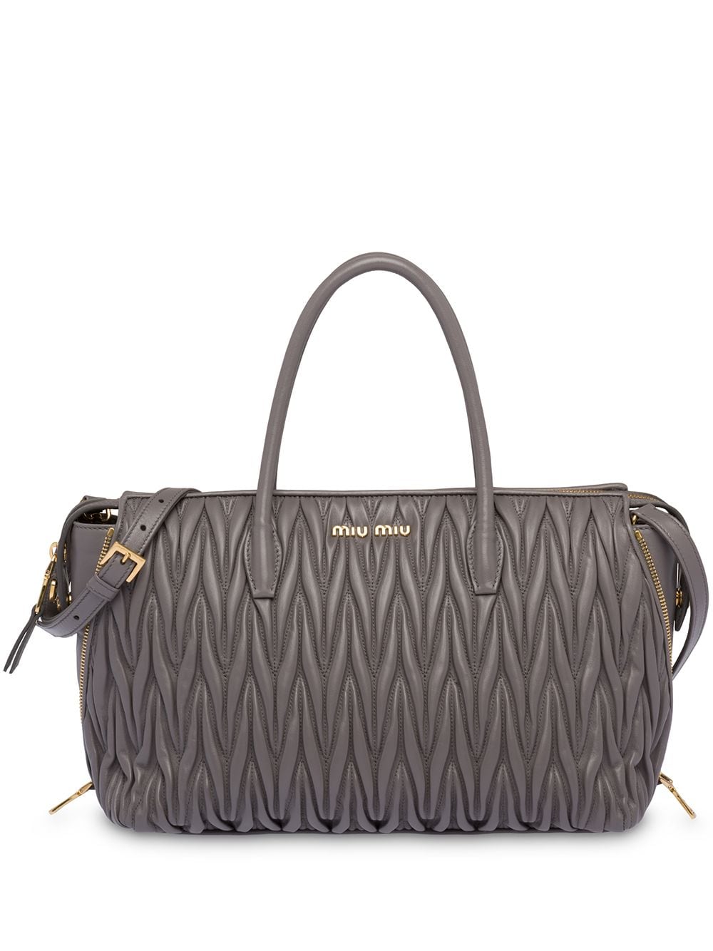 Miu Miu Avenue Travel Tote Bag In Grey