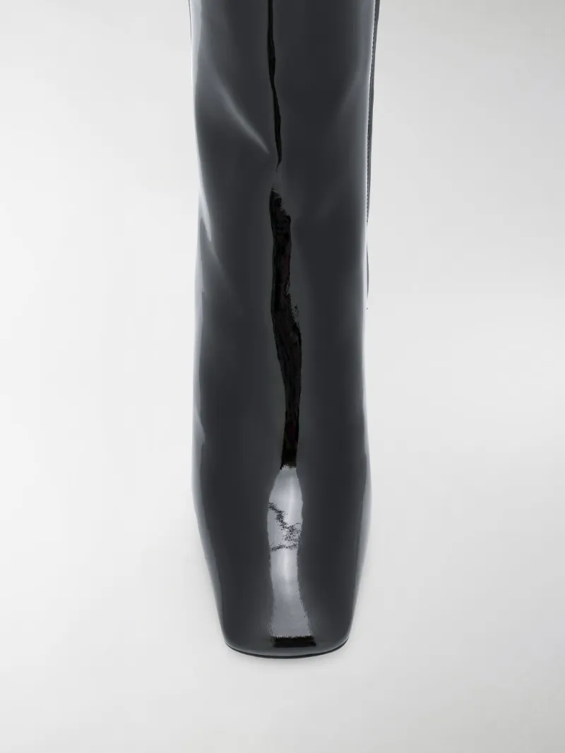 prada fitted patent boots