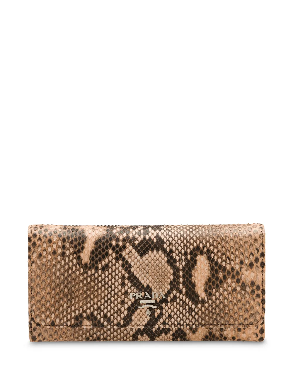 Click to view more detailed imagery on our partner's website Prada Large Python Leather Wallet In Neutrals