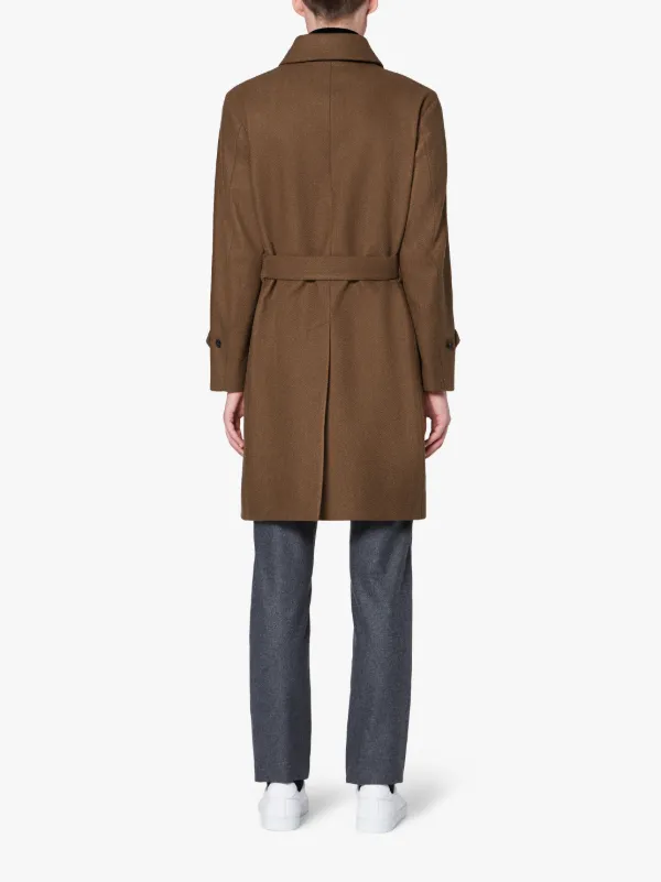 DOWNFIELD Camel Storm System Herringbone Wool Trench Coat | GM-1005F