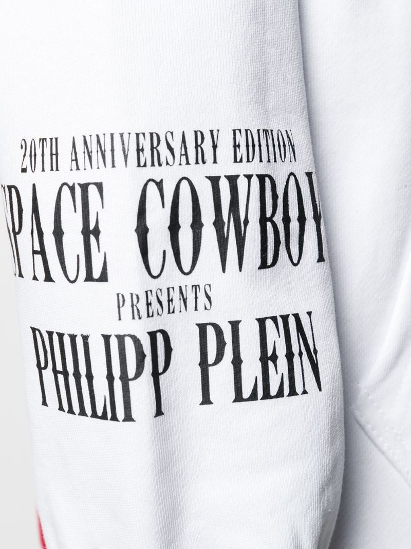 Shop Philipp Plein Cowboy Hoodie In White