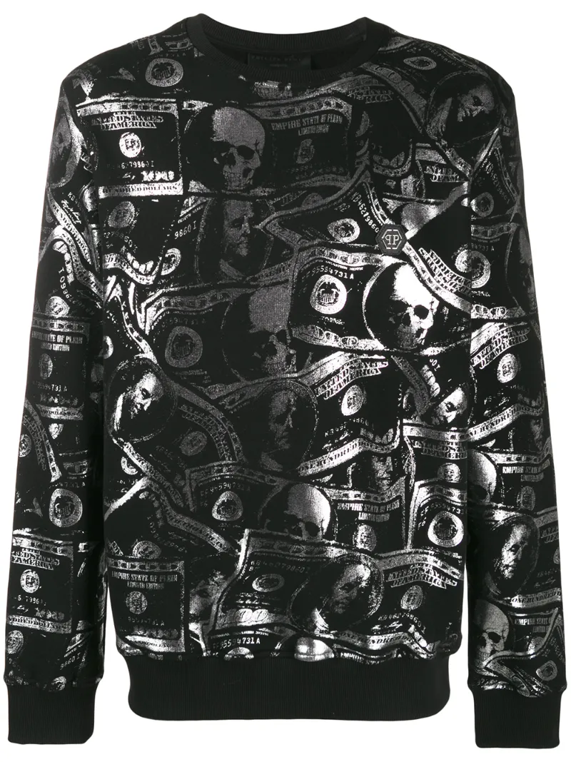 Philipp Plein – dollar sweater – men – Cotton – S, M, L, XL, XXL, XXXL, XXXXL – Black