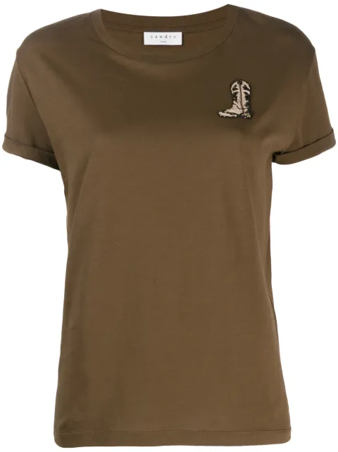 SANDRO EMBROIDERED T