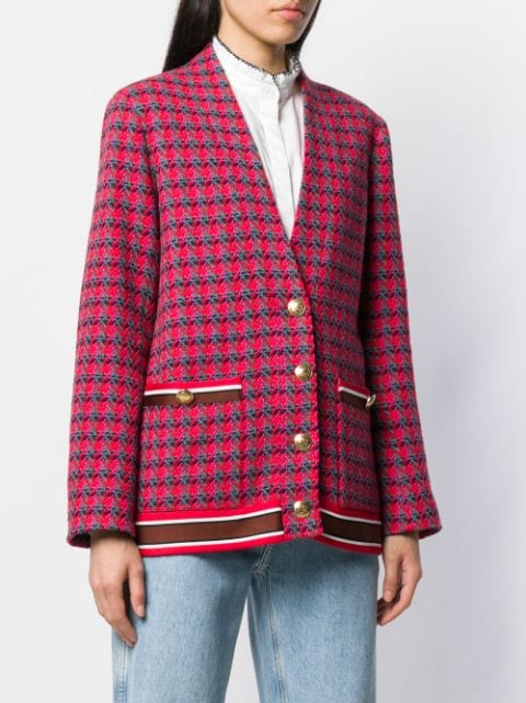 Sandro Tweed Wool-Mix Double-Breasted Jacket In Rouge | ModeSens