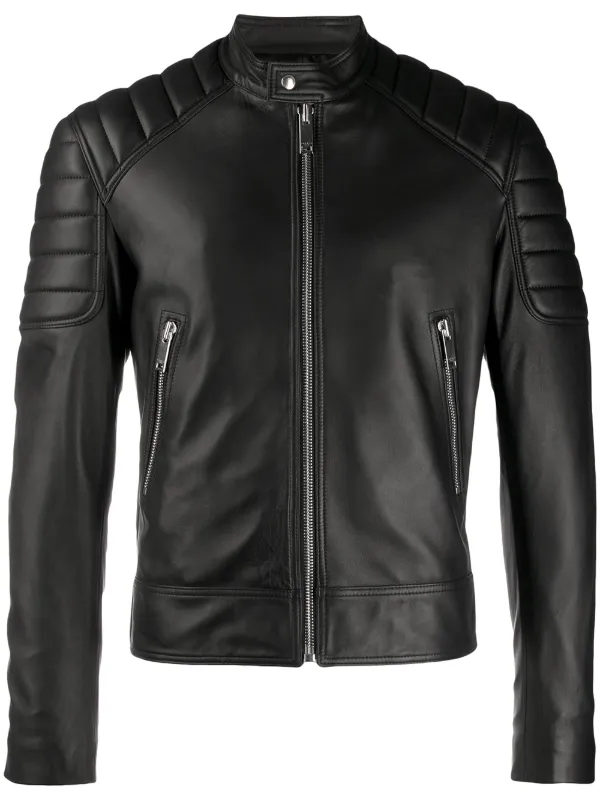 Sandro Men's Biker Leather Jacket - Black - Size x Large