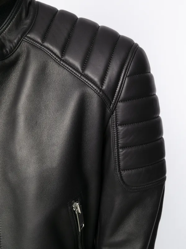 Sandro Leather Biker Jacket Black