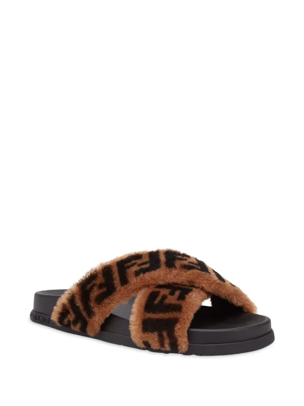 fendi shearling slides