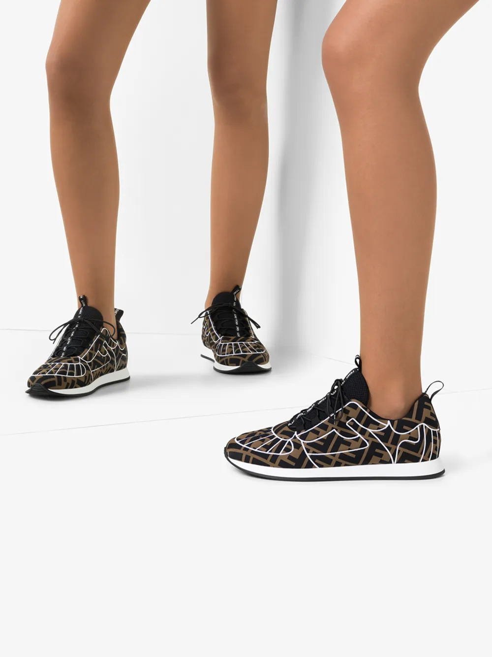 FENDI FENDI WOMENS BROWN FFREEDOM SNEAKERS,8E6926A84A14045344
