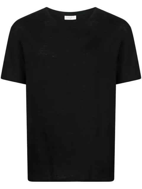 SANDRO t-shirt en lin à col rond