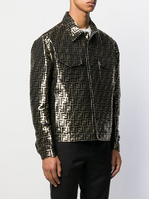 Fendi Logo Pattern Overshirt Jacket | Farfetch.com