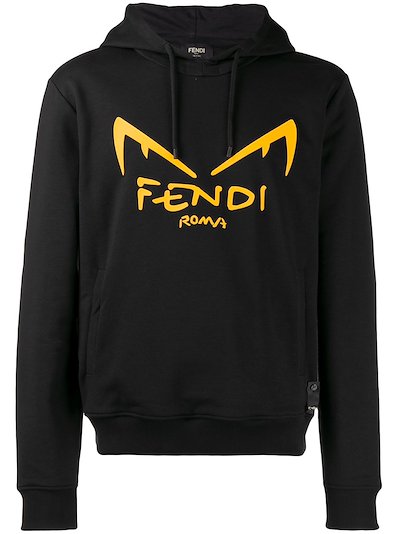 Fendi black hoodie yellow eyes Clearance