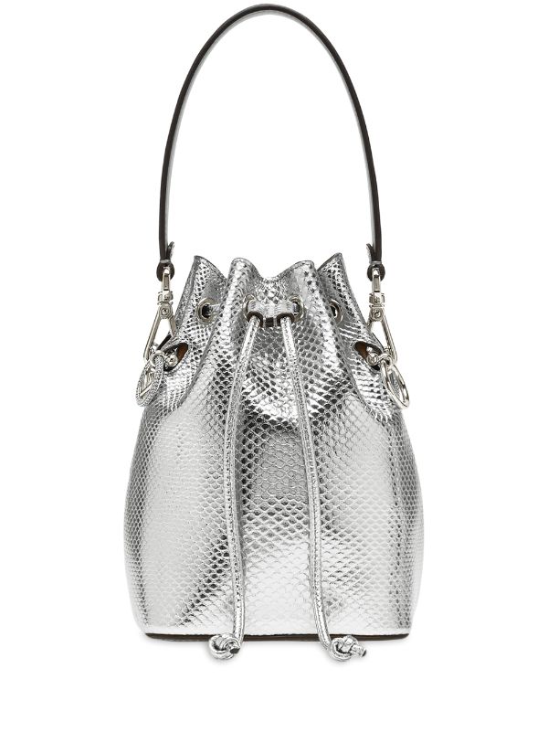 silver bucket bag