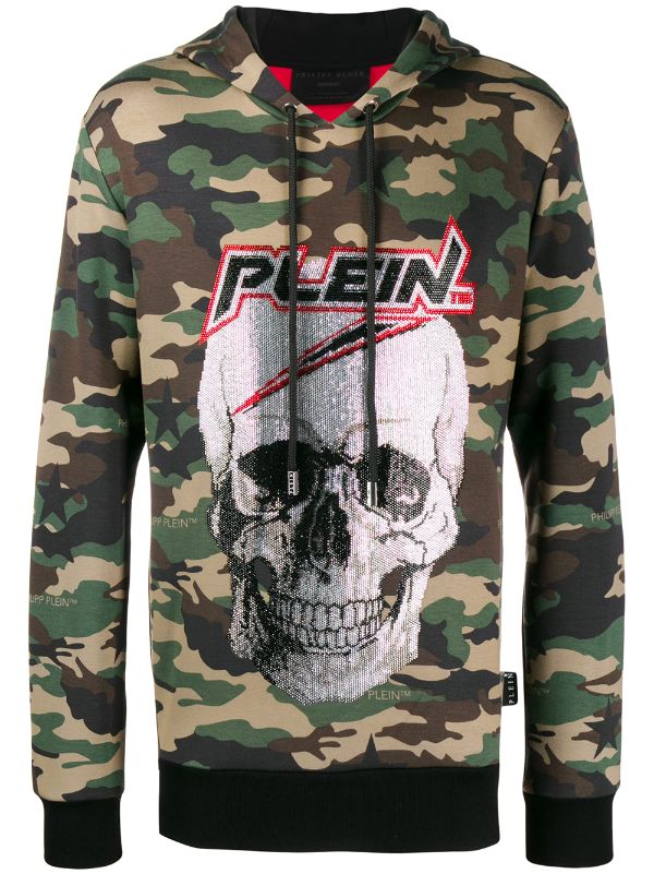 rhinestone skull hoodie