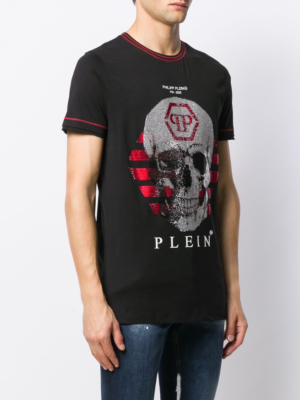 фото Philipp plein футболка с декором skull и стразами