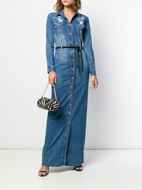 Philipp Plein Denim maxi-jurk - Farfetch