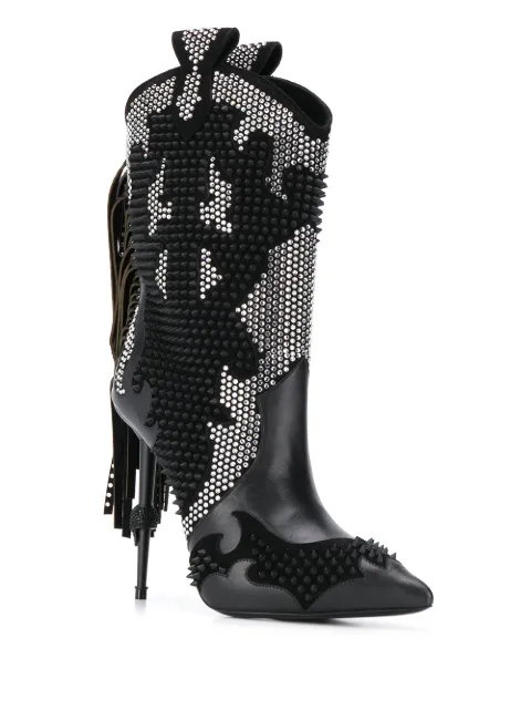 Philipp Plein Embellished Cowboy Boots - Farfetch