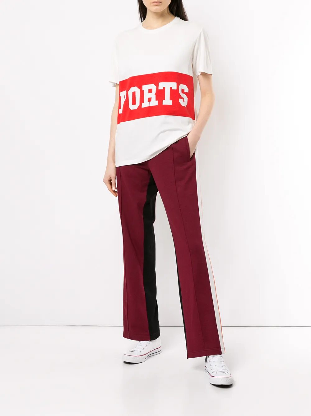  Ports V Hose Mit Seitenstreifen   Rot 