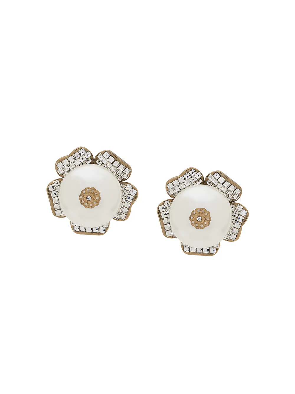 DOLCE & GABBANA FAUX-PEARL DETAILED EARRINGS