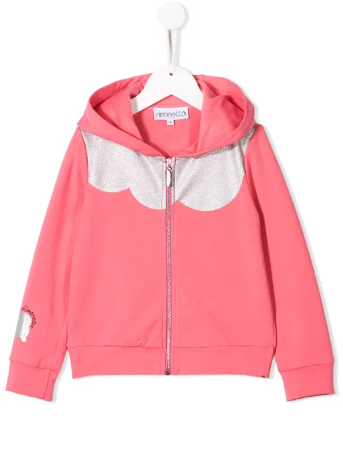 Simonetta glitter panel hoodie