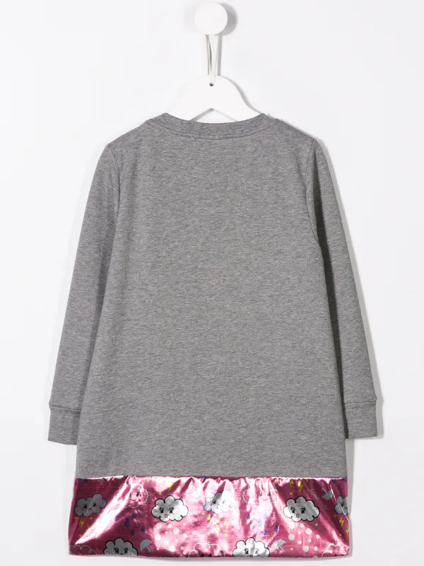 Simonetta Cloud Panelled Jumper Dress | Grey