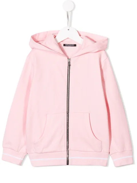 Click to view more detailed imagery on our partner's website Balmain Kids' Logo印花连帽夹克 In Pink