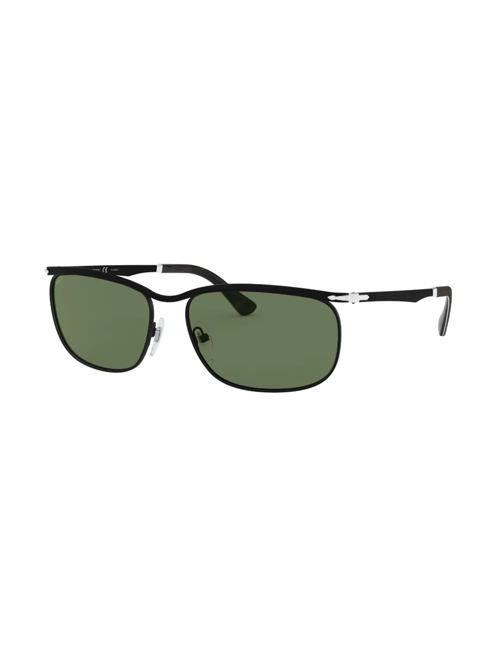 Persol Zonnebril met rechthoekig montuur Zwart