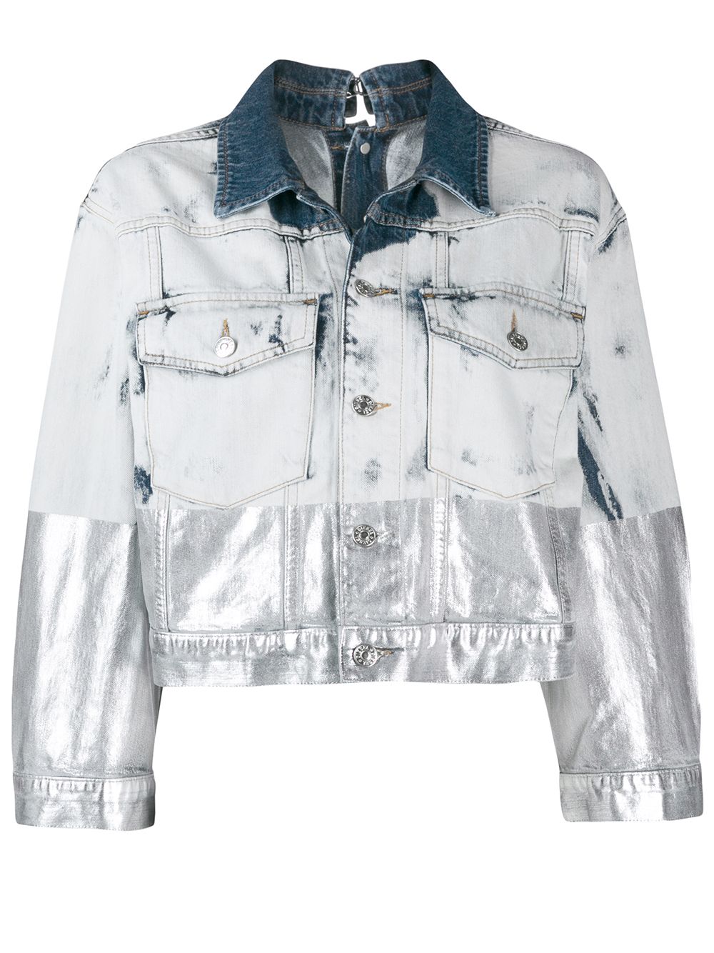 фото Diesel джинсовая куртка с эффектом металлик