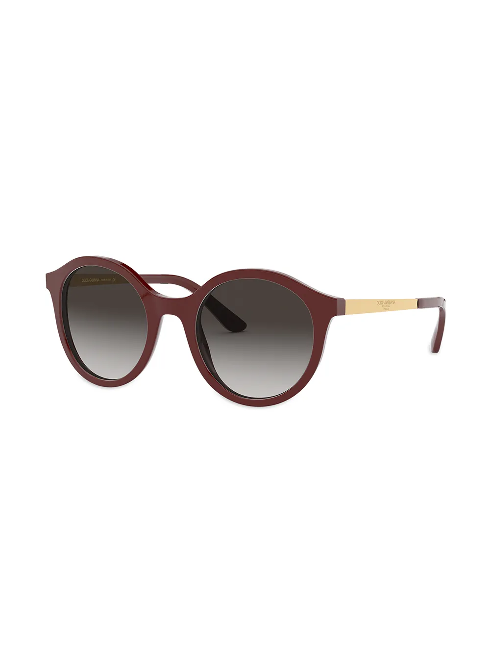 Dolce & Gabbana Oversized Round Frame Sunglasses In Red