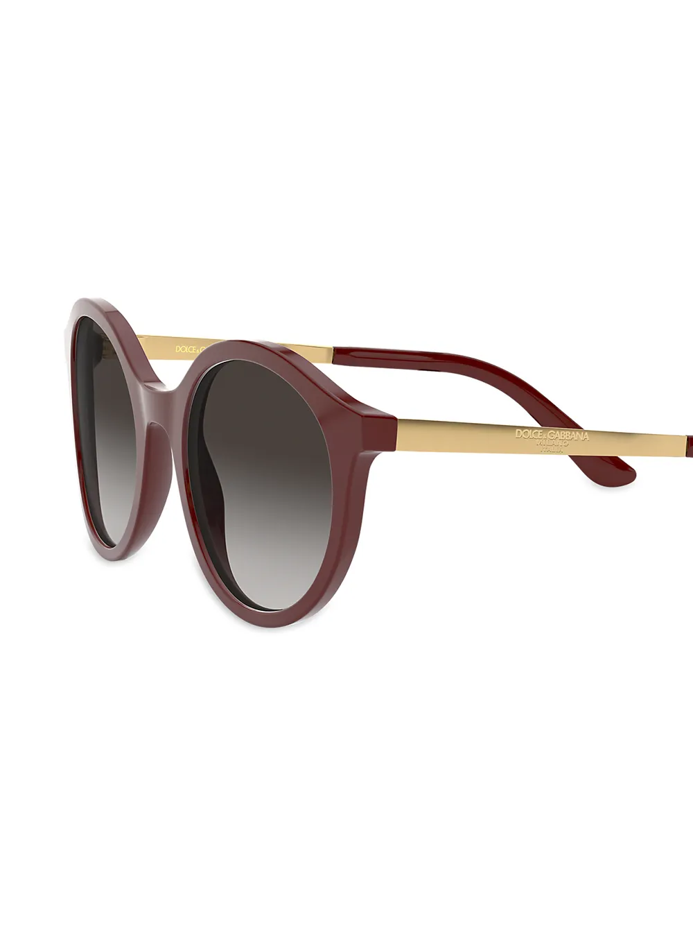 Dolce & Gabbana Oversized Round Frame Sunglasses In Red